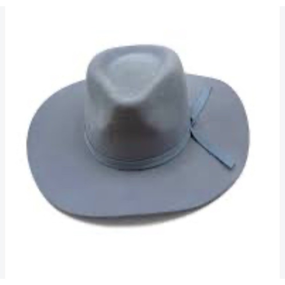 CC Exclusive Fedora Band Tie Trim Wide Brim Panama Hat Steel Blue Grey Jazz Cap
